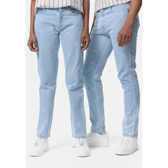 Karl Kani Small Unisex παντελόνι Signature Daisy Straight Leg Five Pocket Denim
